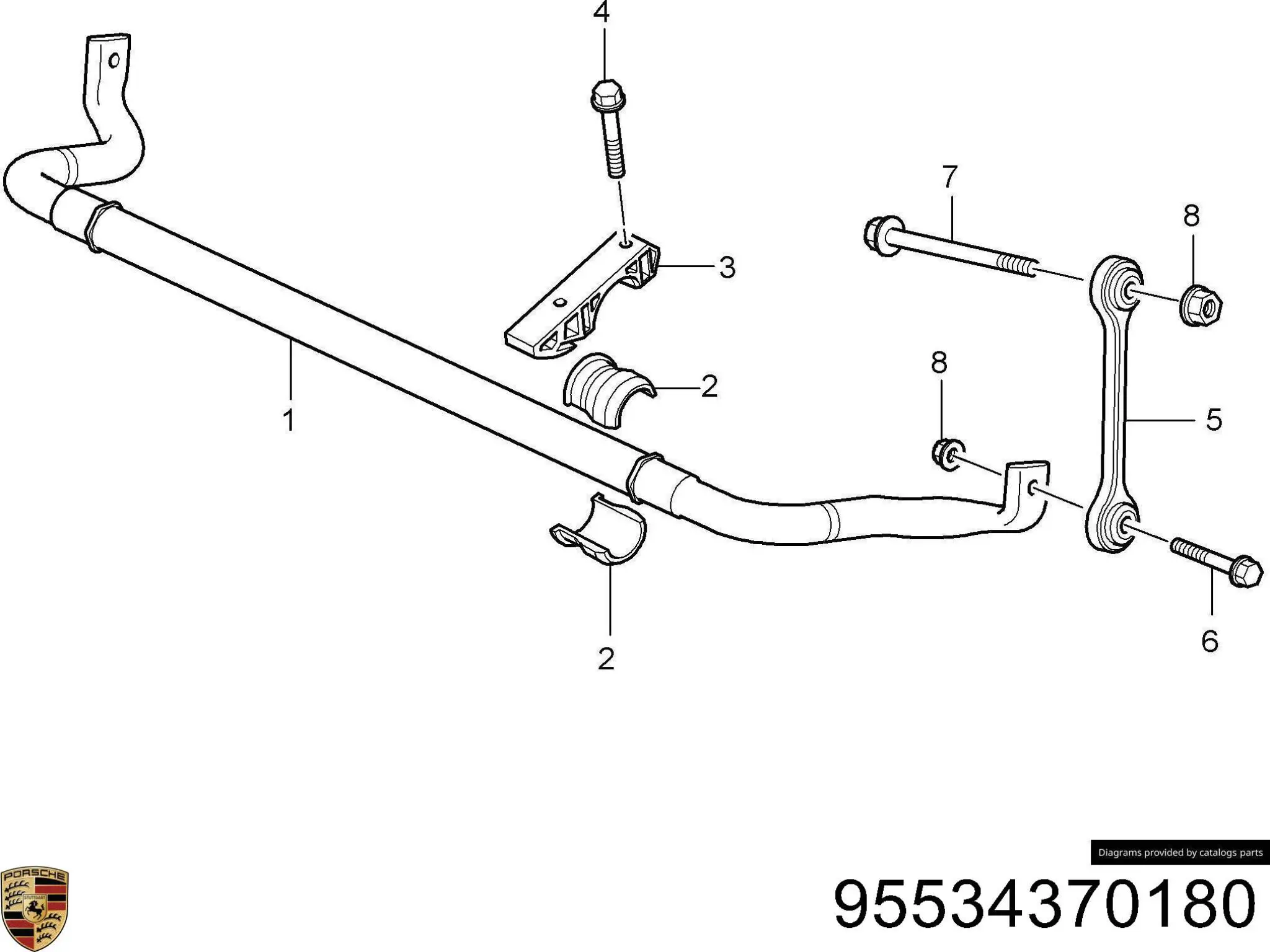 Stabilizator przedni do Porsche Cayenne II 92A