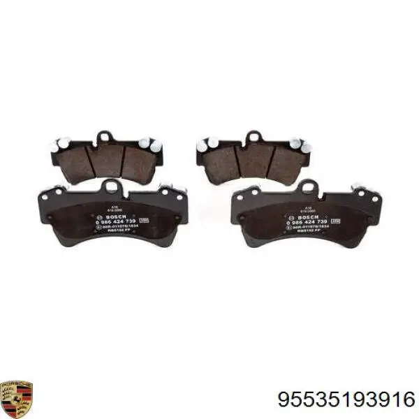 Klocki hamulcowe przednie tarczowe Porsche 95535193916 cena, od 44,84 USD