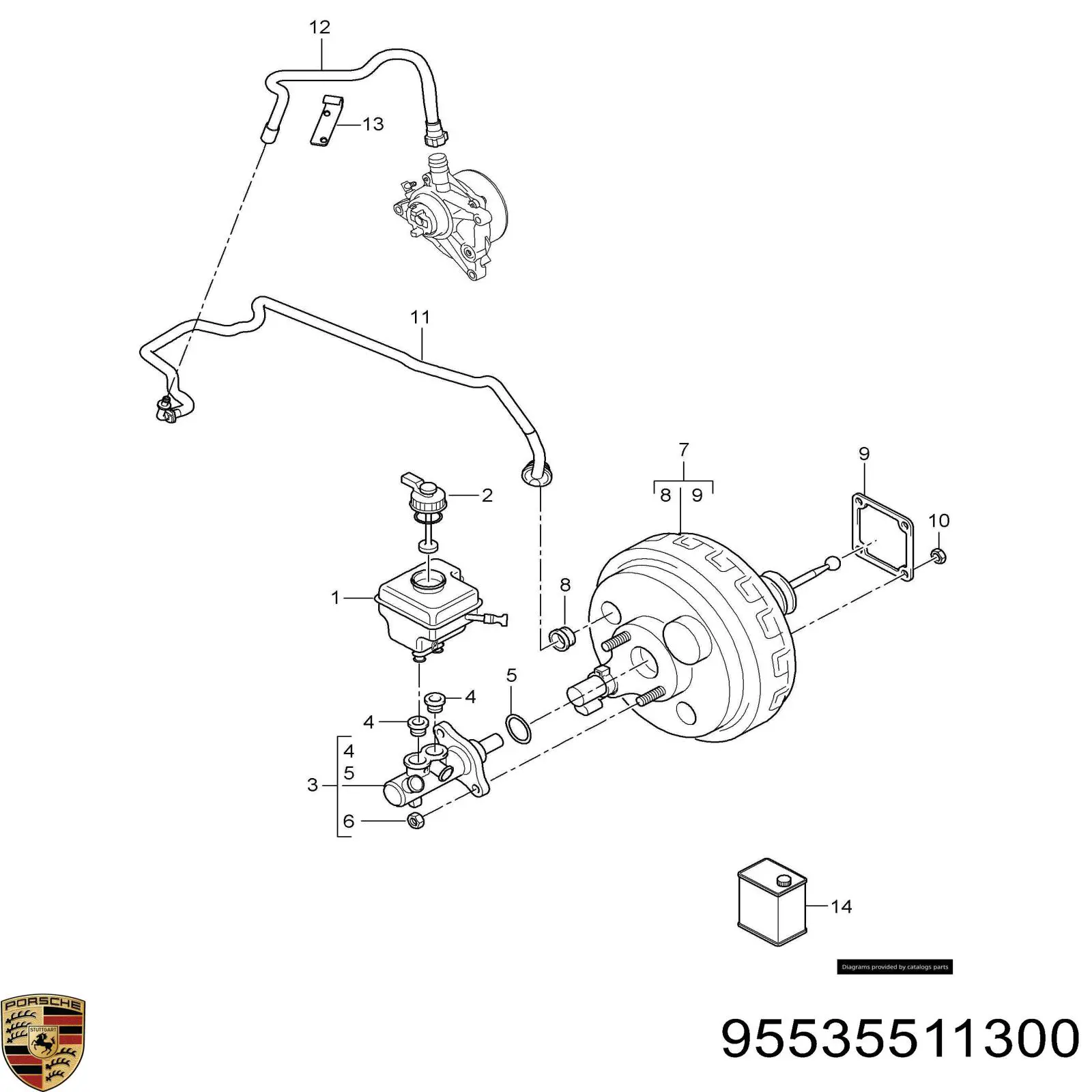 Zbiorniczek głównego cylindra hamulcowego (płynu hamulcowego) do Porsche Cayenne  955