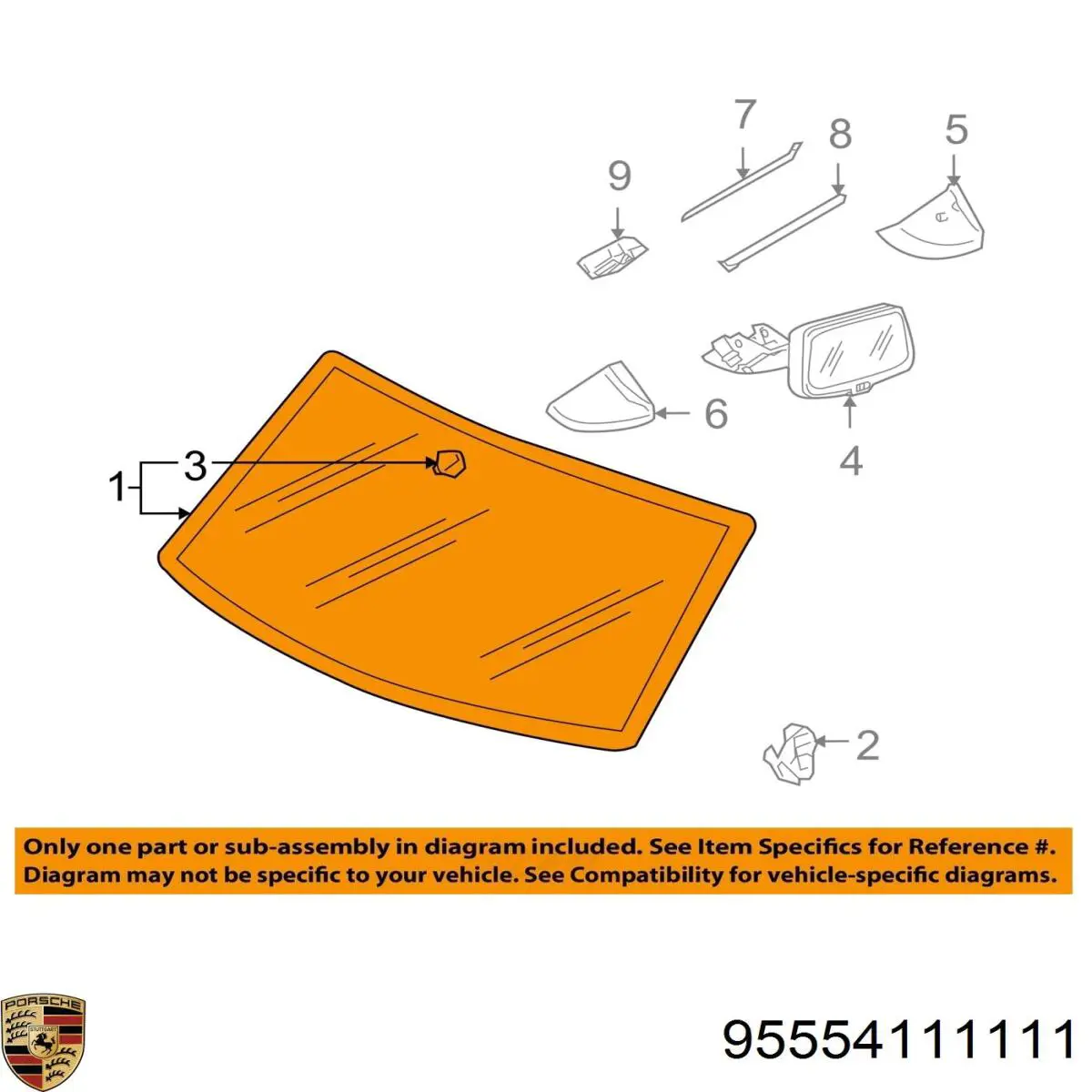 Szyba przednia Porsche Cayenne SUV (955) (2002 - 2010) cena, od 158,38 USD