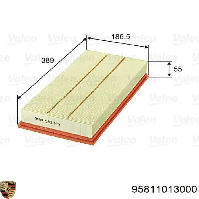 95811013000 Porsche Filtr powietrza