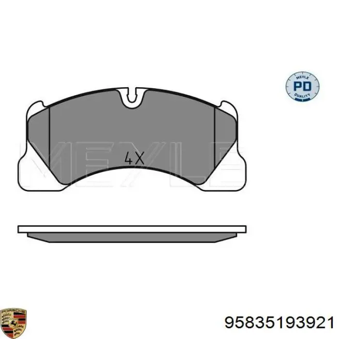 Klocki hamulcowe przednie tarczowe Porsche 95835193921 cena, od 46,22 USD