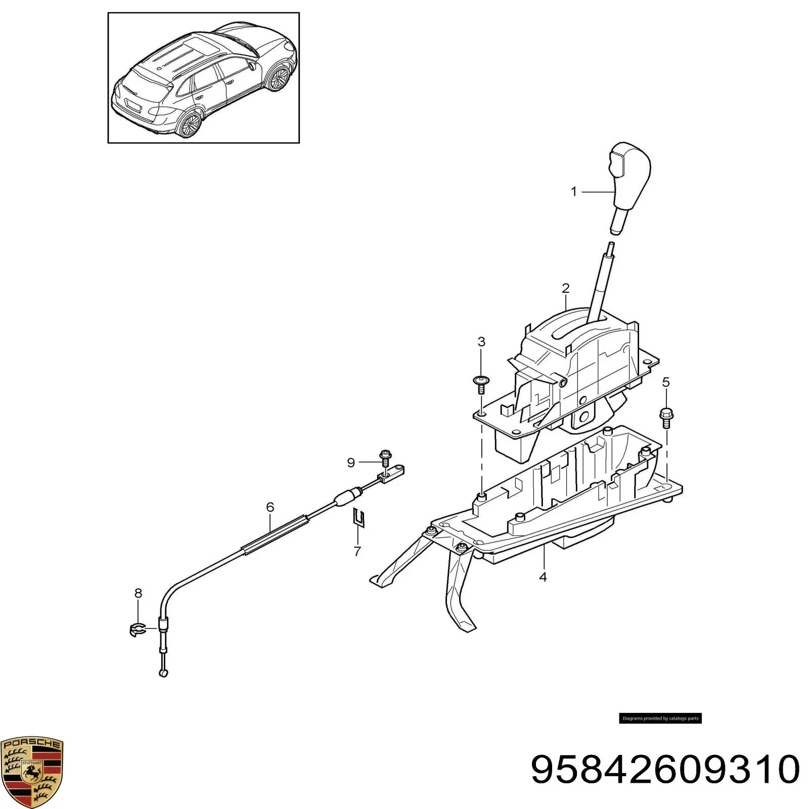 Mechanizm zmiany biegów (cięgno) Porsche Cayenne II SUV (92A) (2010 - 2026) cena, od 273,74 USD
