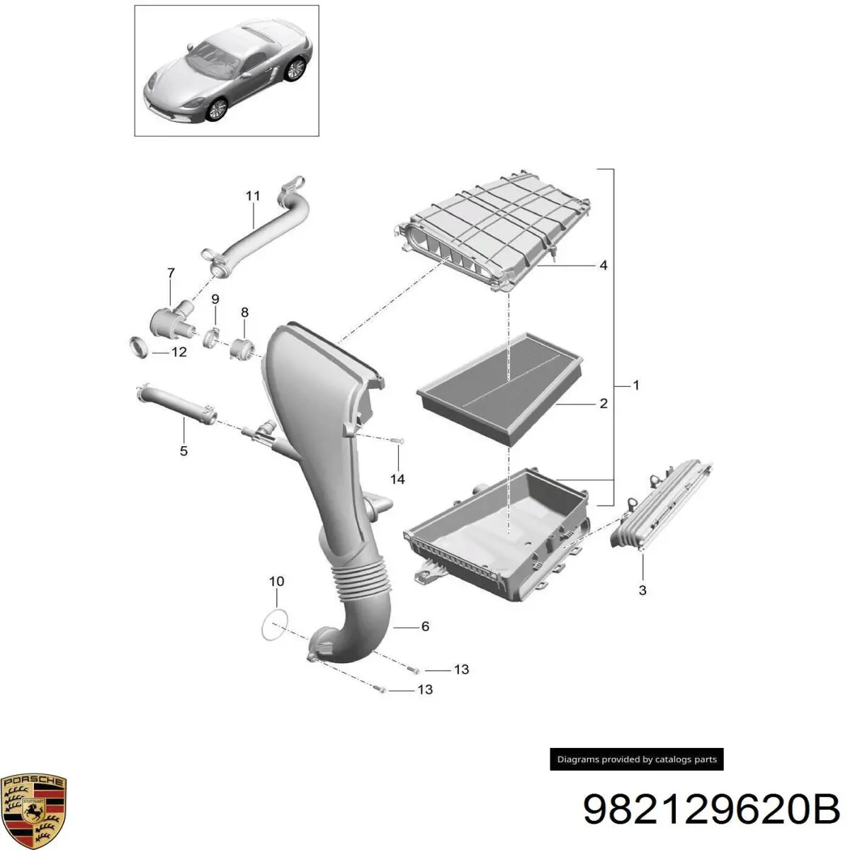 982129620B Porsche Filtr powietrza