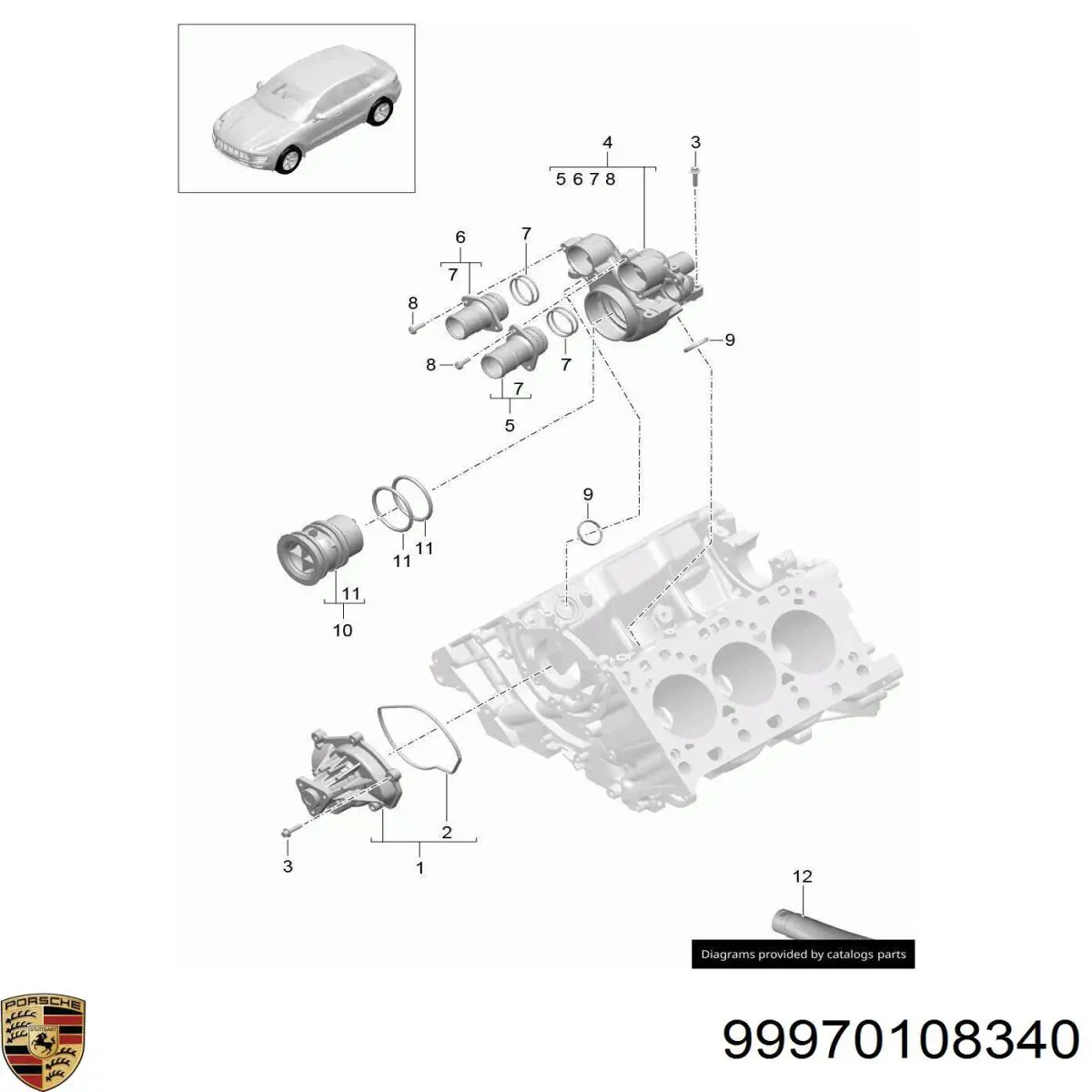 Uszczelka termostatu Porsche 99970108340 cena, od 29,90 USD