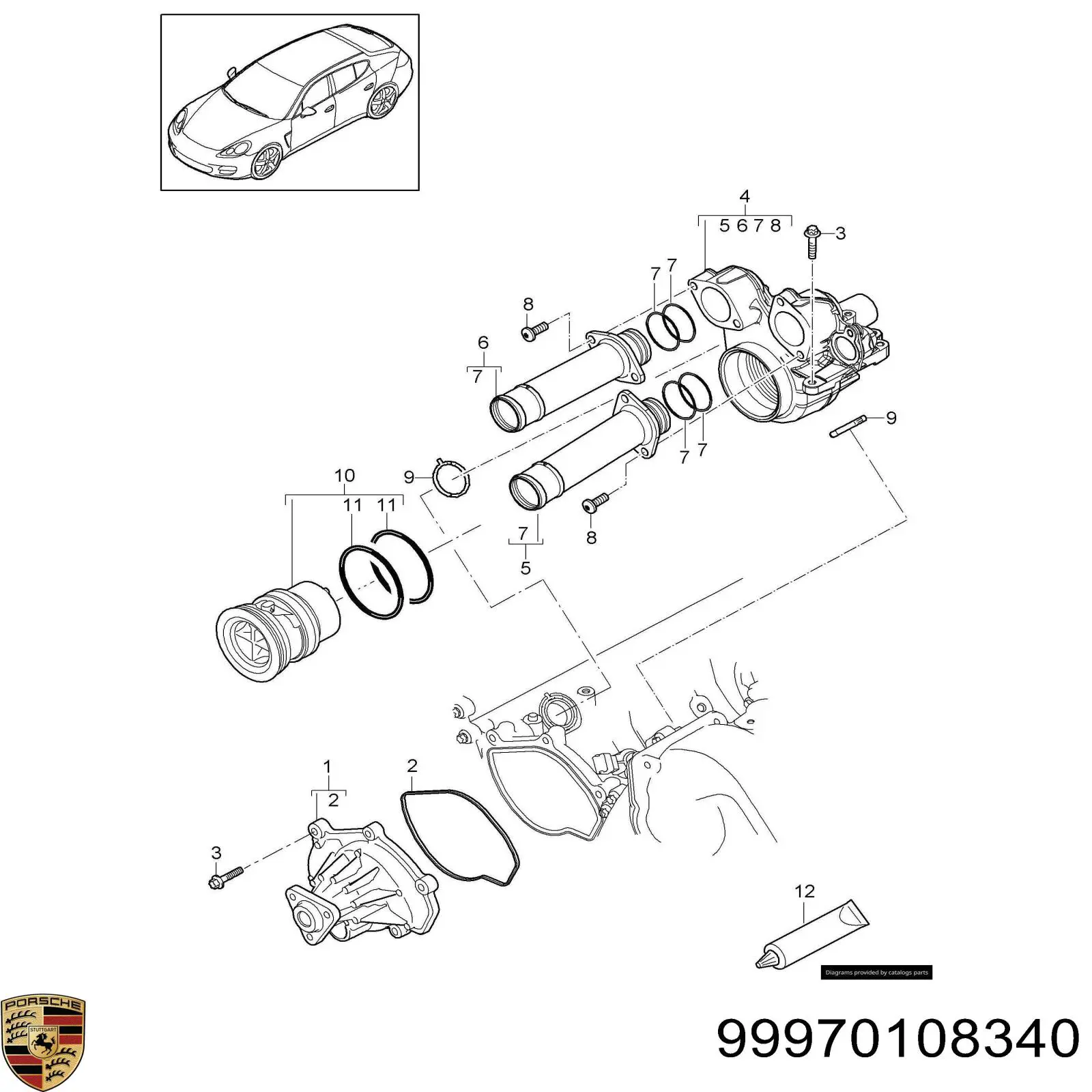 Uszczelka termostatu Porsche 99970108340 cena, od 31,41 USD