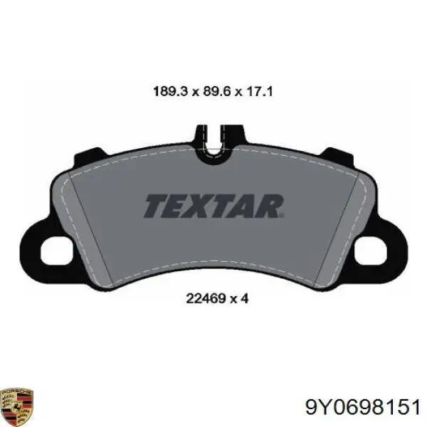 Klocki hamulcowe przednie tarczowe Porsche 9Y0698151 cena, od 72,90 USD