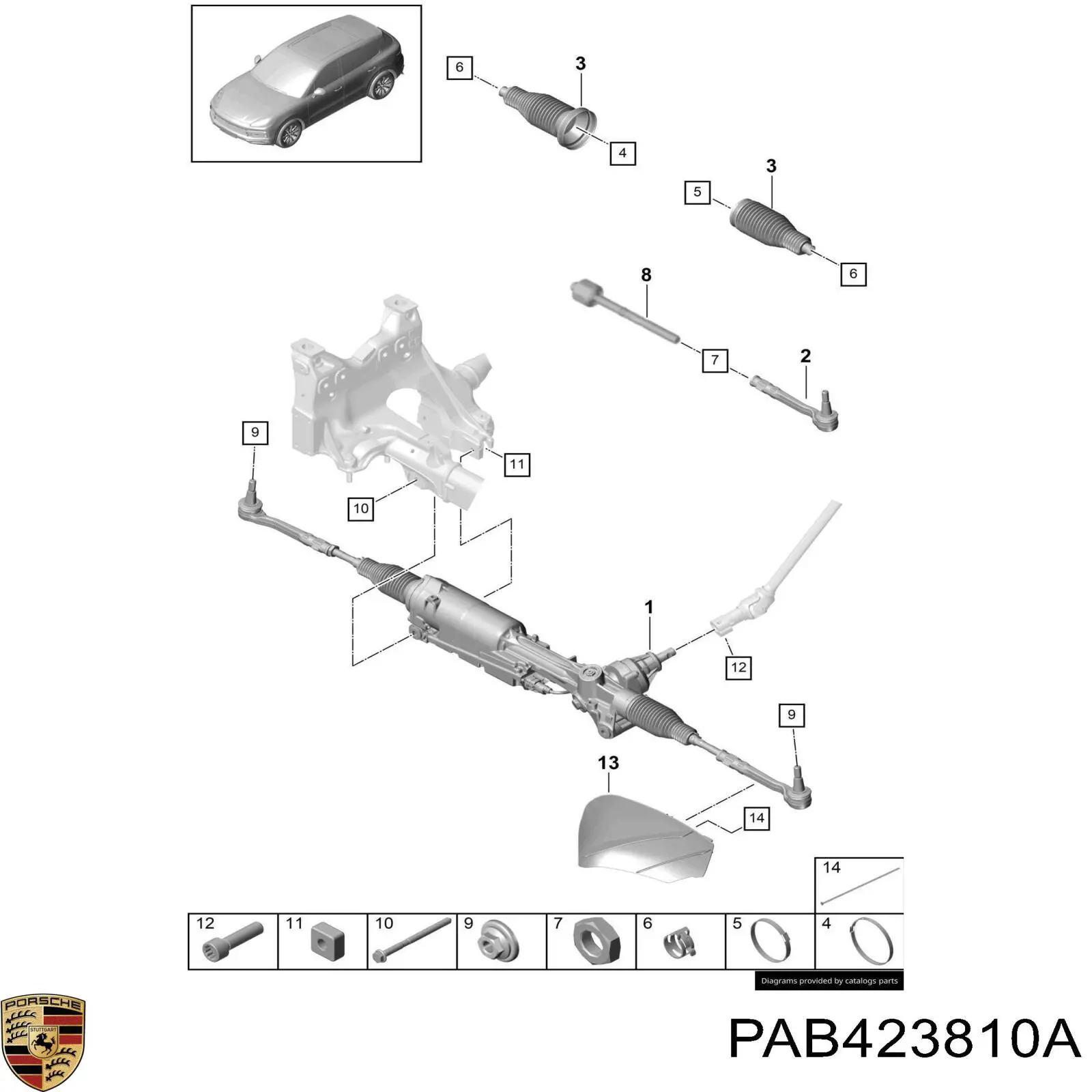 PAB423810A Porsche Drążek kierowniczy