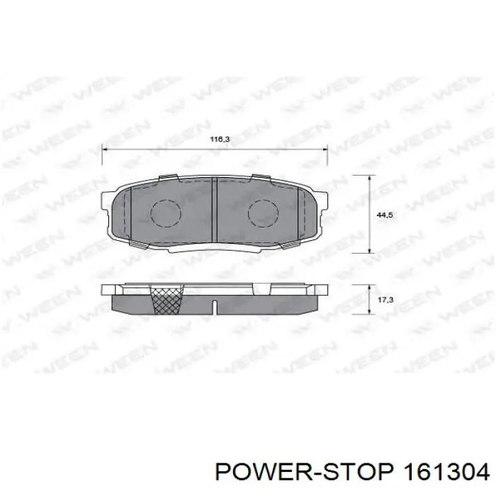 Okładziny (klocki) do hamulców tarczowych tylne Power Stop 161304 cena, od 21,15 USD