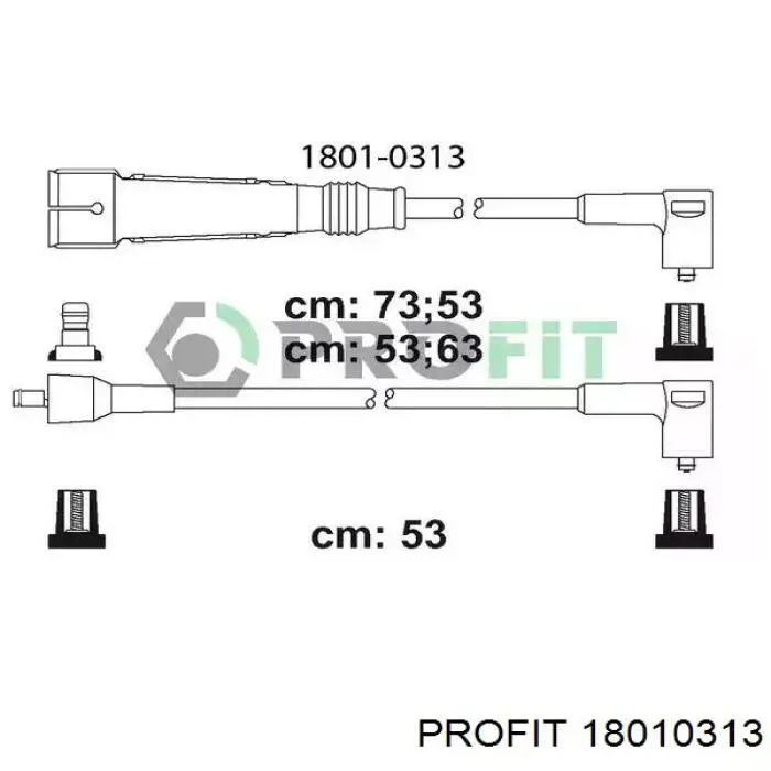 1801-0313 Profit zestaw przewodów wysokiego napięcia