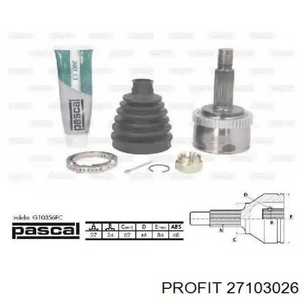 27103026 Profit Przegub homokinetyczny przedni zewnętrzny