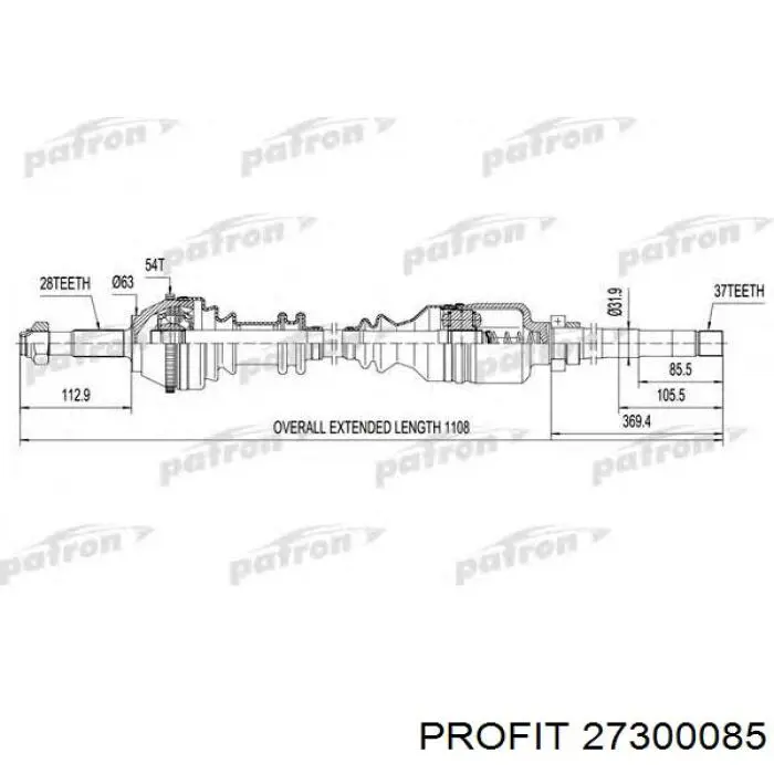 Do koszyka 3273Q8 Peugeot/Citroen Półoś napędowa przednia prawa