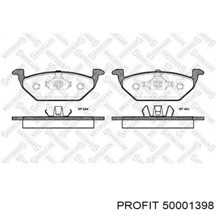 Do koszyka 50001398 Profit Klocki hamulcowe przednie tarczowe