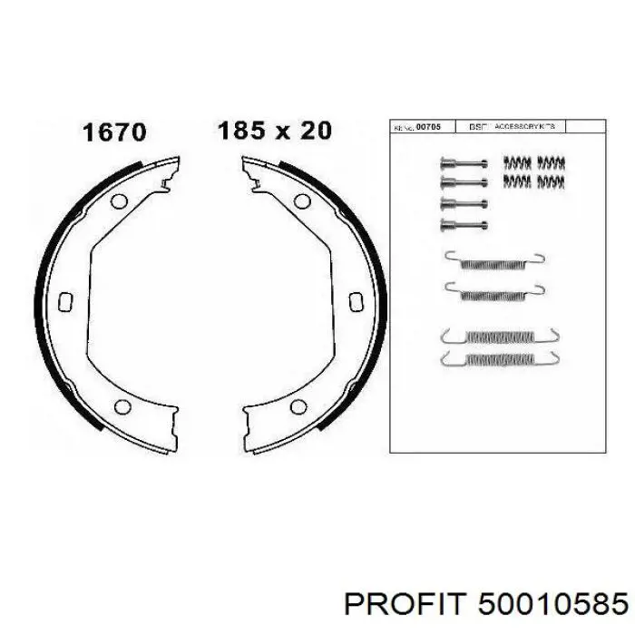 Do koszyka 50010585 Profit Klocki hamulca ręcznego