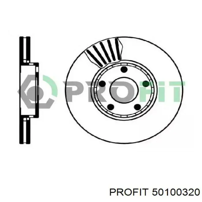 Tarcza hamulcowa przednia Profit 50100320 cena, od 62,61 USD