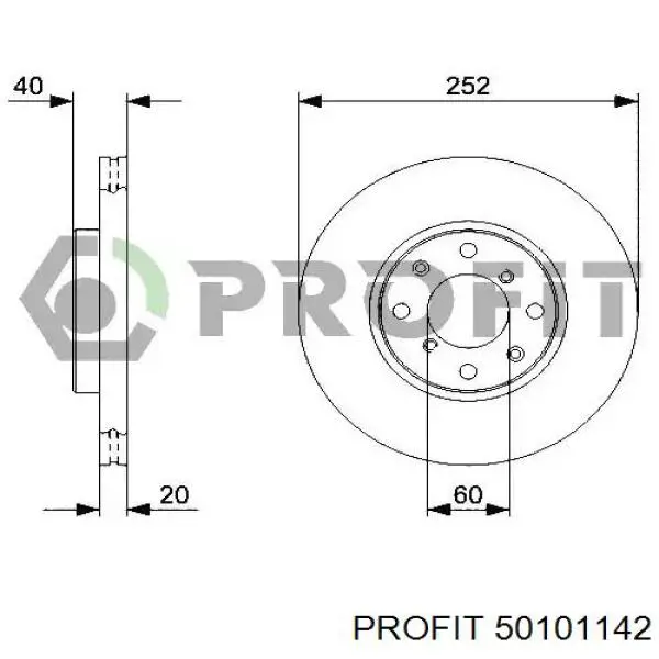 Tarcza hamulcowa przednia Profit 50101142 cena, od 26,11 USD
