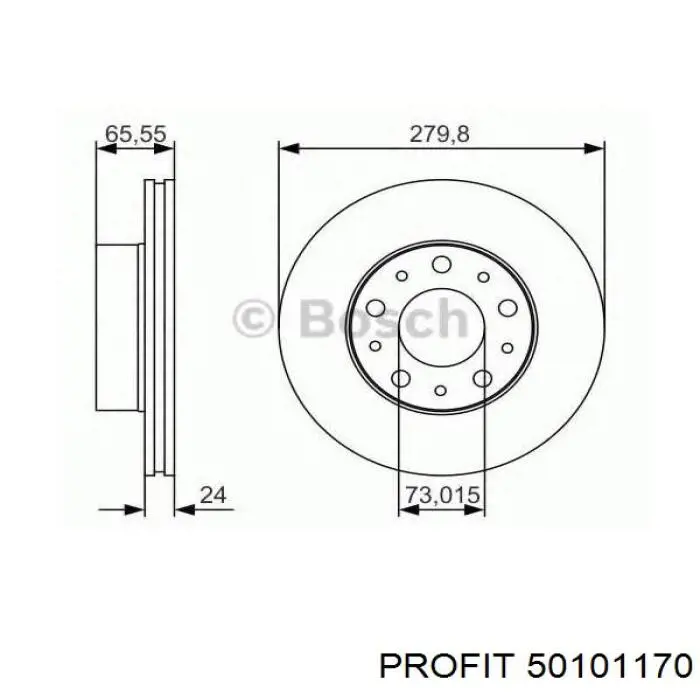 Do koszyka 50101170 Profit Tarcza hamulcowa przednia