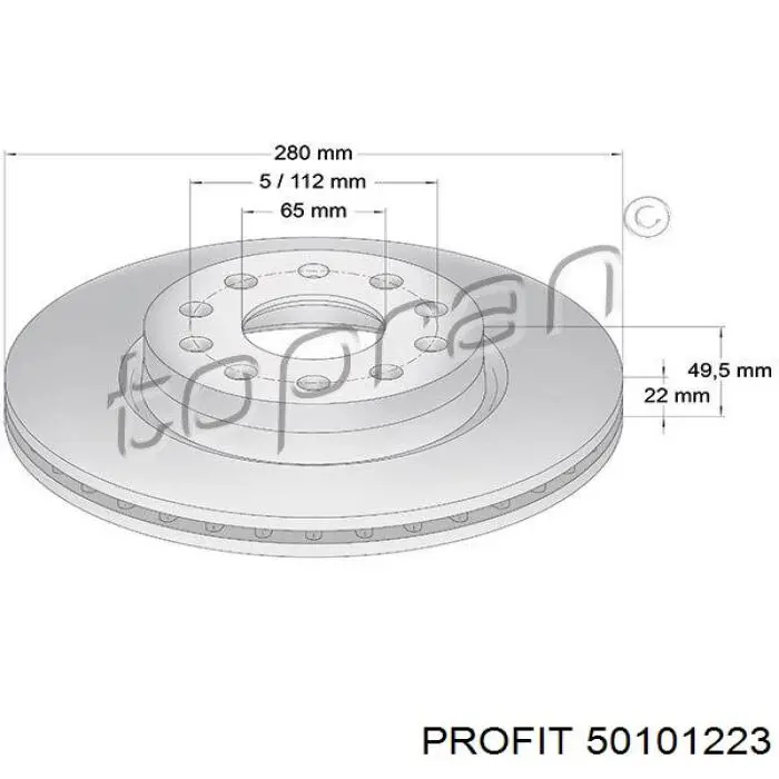 Do koszyka 50101223 Profit Tarcza hamulcowa przednia