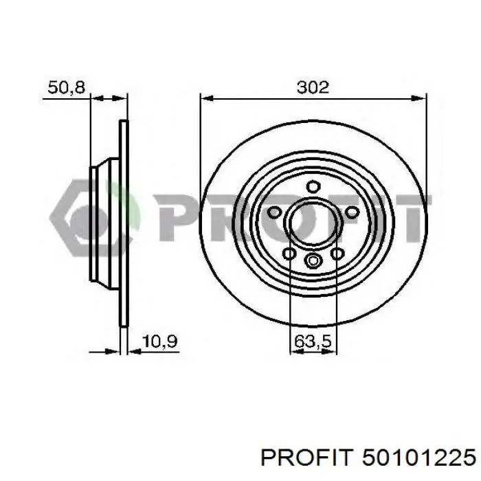 5010-1225 Profit tarcza hamulcowa przednia