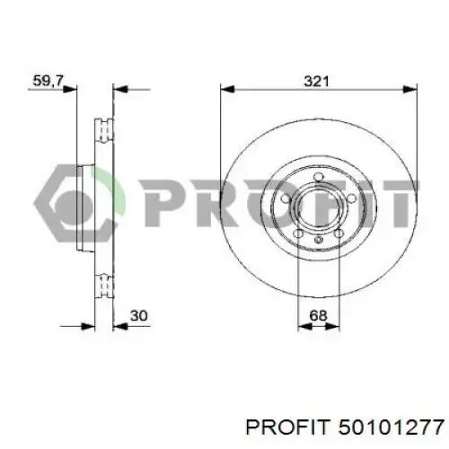 5010-1277 Profit tarcza hamulcowa przednia