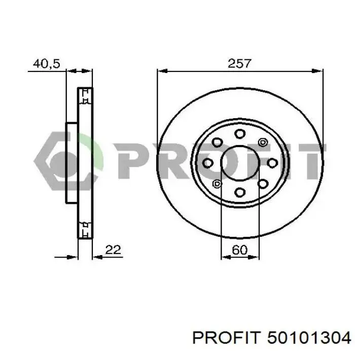 50101304 Profit Tarcza hamulcowa przednia