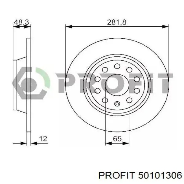 5010-1306 Profit tarcza hamulcowa tylna