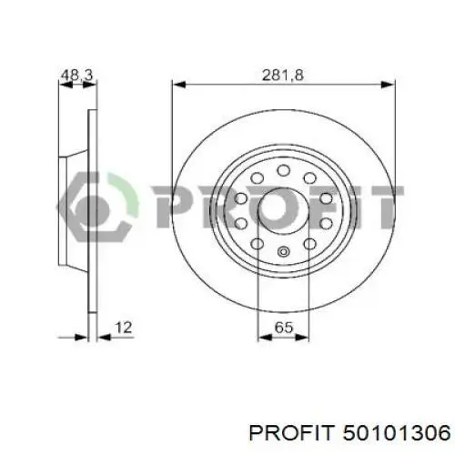 Tarcza hamulcowa tylna Profit 50101306 cena, od 38,40 USD