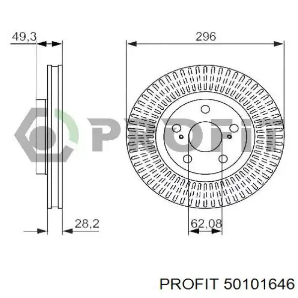 50101646 Profit Tarcza hamulcowa przednia