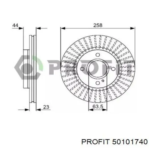 50101740 Profit tarcza hamulcowa przednia