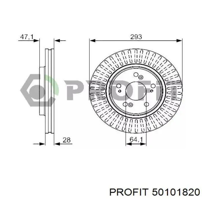 5010-1820 Profit tarcza hamulcowa przednia