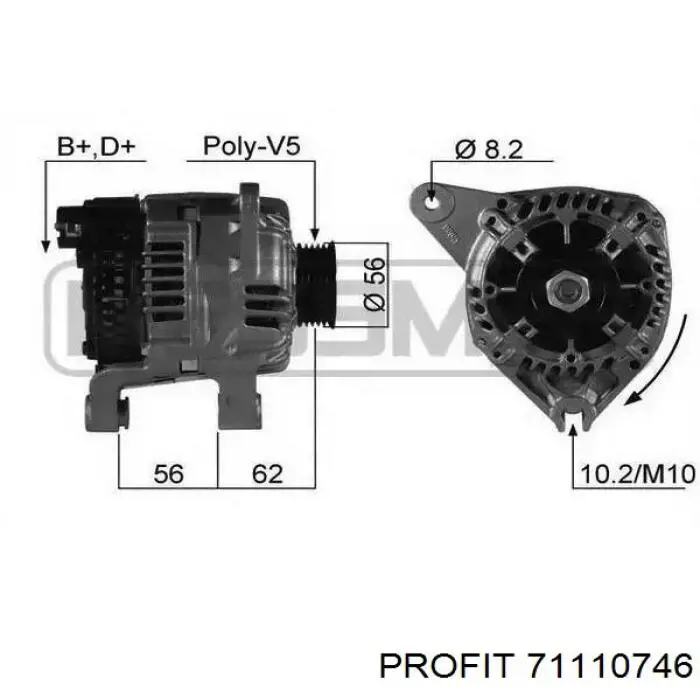 Alternator Profit 71110746 cena, od 213,19 USD