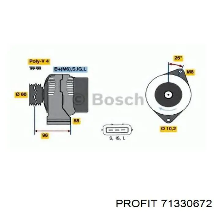 Mostek prostowniczy alternatora = Moster diodowy alternatora 71330672 Profit