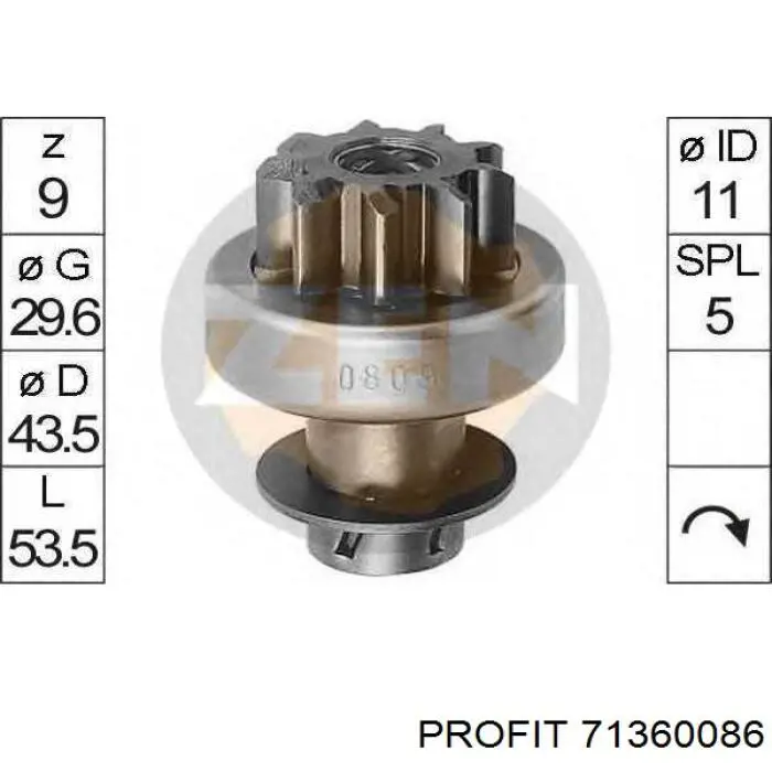 280110T070 Toyota Bendiks rozrusznika