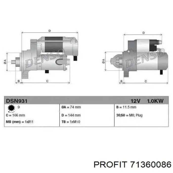 Do koszyka 280110T070 Toyota Bendiks rozrusznika