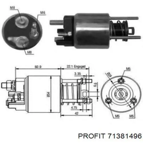 Elektromagnes rozrusznika Profit 71381496 cena, od 23,48 USD