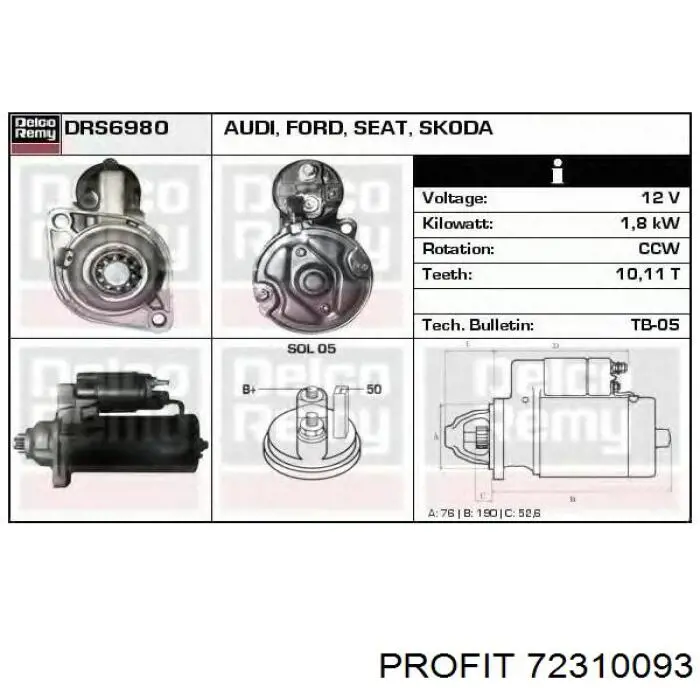 72310093 Profit bendiks rozrusznika