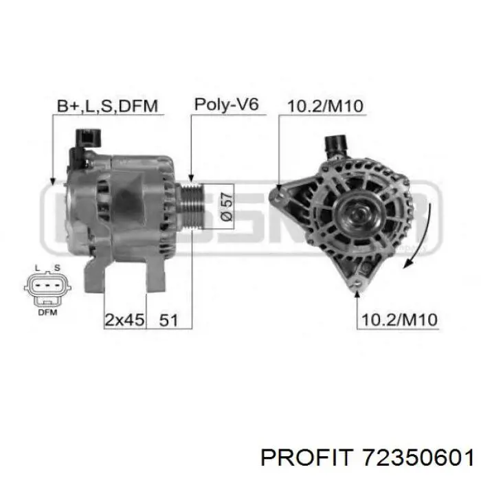 Regulator alternatora (przekaźnik ładowania) Profit 72350601 cena, od 28,79 USD