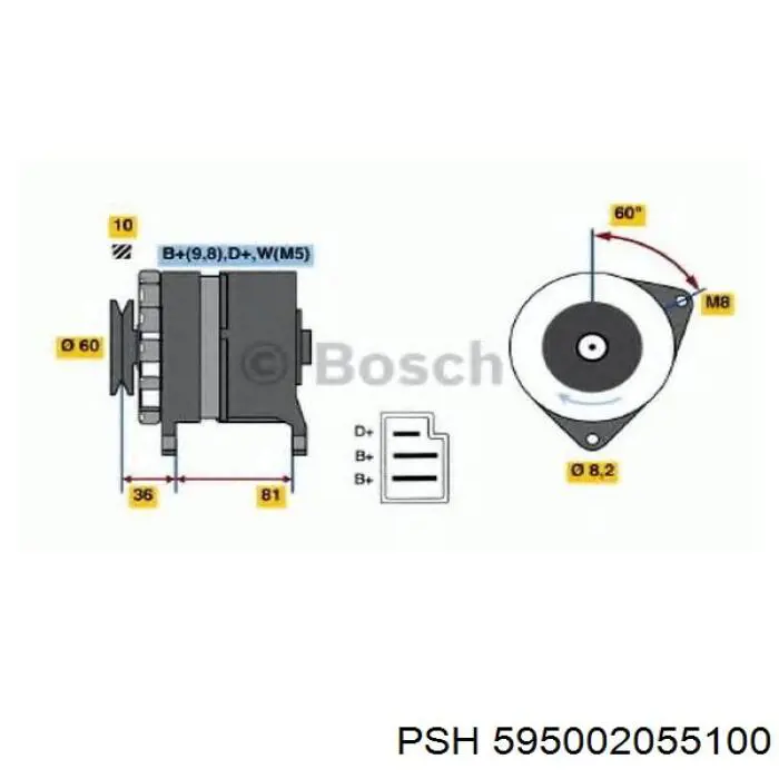 595002055100 PSH alternator