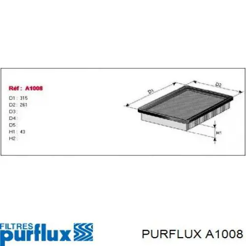 Filtr powietrza Purflux A1008 cena, od 11,31 USD
