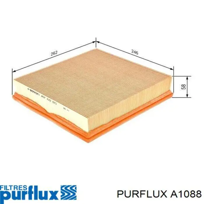 Do koszyka A1088 Purflux Filtr powietrza