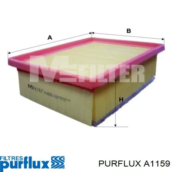 Filtr powietrza Purflux A1159 cena, od 9,29 USD