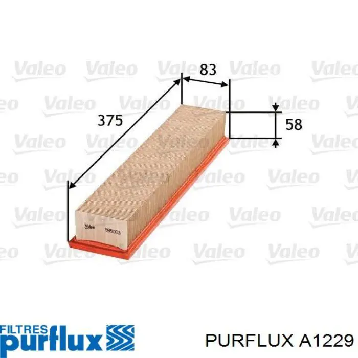 Filtr powietrza A1229 Purflux