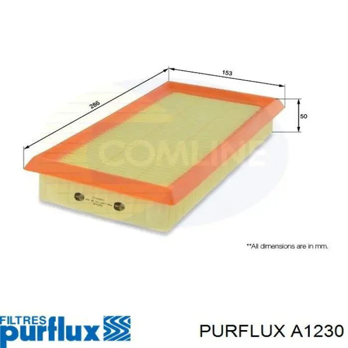 Filtr powietrza Purflux A1230 cena, od 10,17 USD