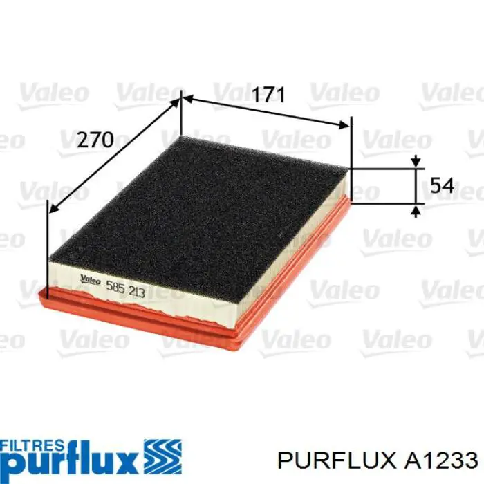 Filtr powietrza Purflux A1233 cena, od 9,28 USD