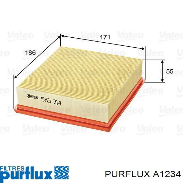 Do koszyka A1234 Purflux Filtr powietrza