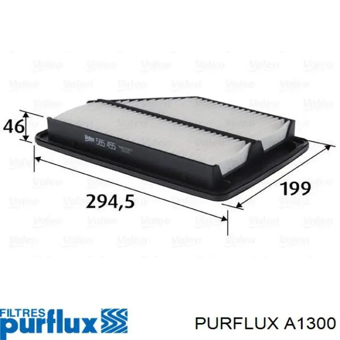 Do koszyka A1300 Purflux Filtr powietrza