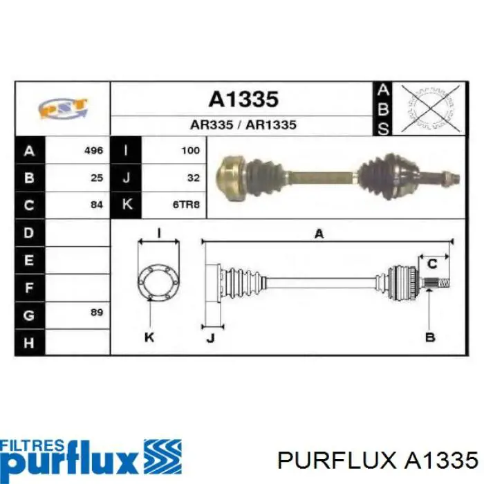 Do koszyka A1335 Purflux Filtr powietrza
