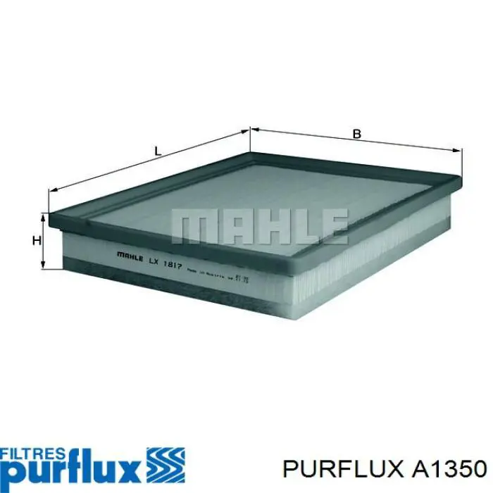Do koszyka A1350 Purflux Filtr powietrza