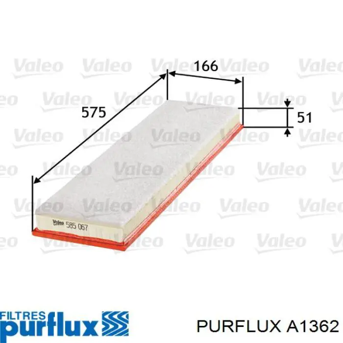 A1362 Purflux Filtr powietrza