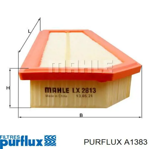 Do koszyka A1383 Purflux Filtr powietrza